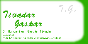 tivadar gaspar business card