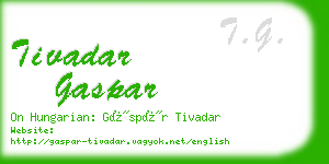 tivadar gaspar business card